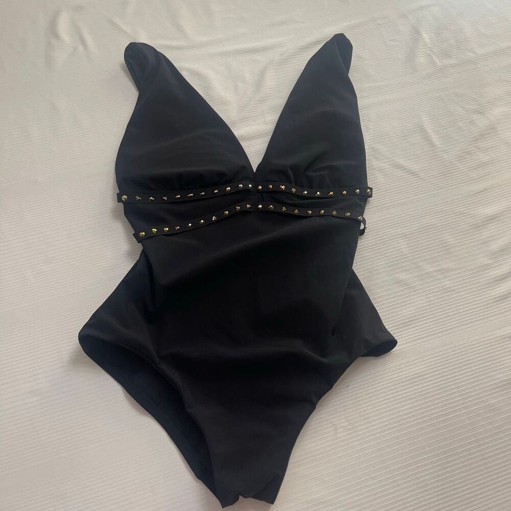 Amoressa Black Swimsuit One Piece Bathing Suit Size 8